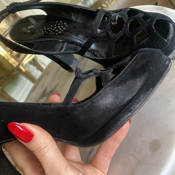 Vintage Velvet Platform Heels - Picture 10 of 13